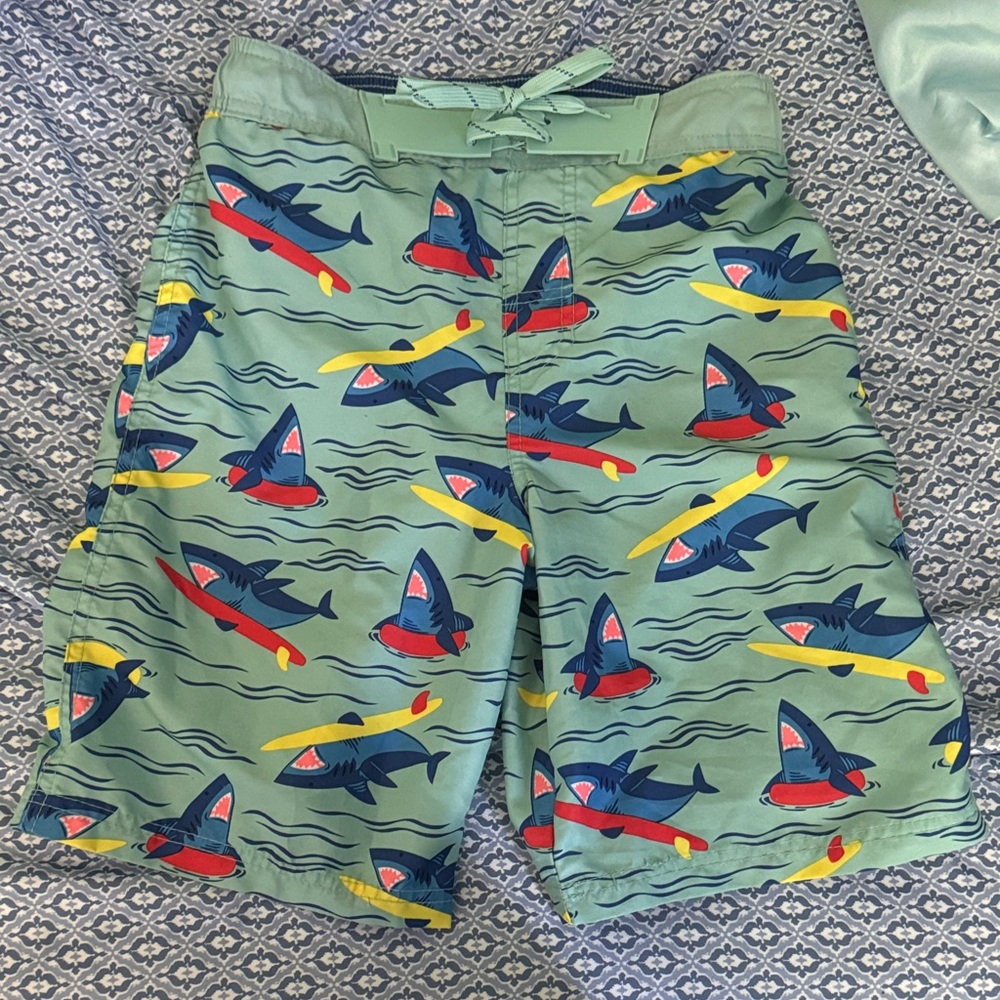 Kids Shark Print Swim Shorts